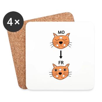 Monday to Friday - Coasters (set of 4) - white - Front