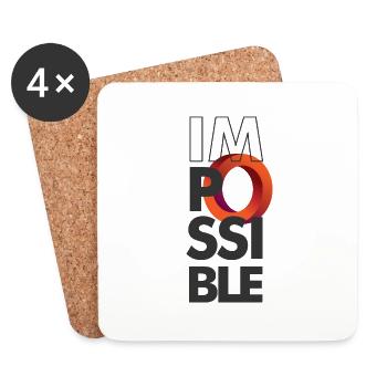 Cercle impossible - Dessous de verre (lot de 4) - blanc - Devant