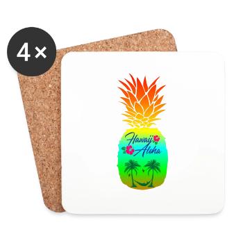 ananas - Dessous de verre (lot de 4) - blanc - Devant