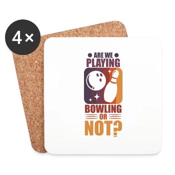 Bowlen wir oder nicht? - Untersetzer (4er-Set) - Weiß - Vorne
