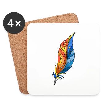 Feather - Coasters (set of 4) - white - Front