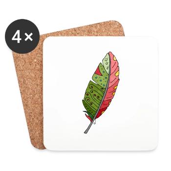 Feather - Coasters (set of 4) - white - Front