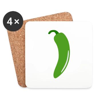 Green Chilli Pepper - Coasters (set of 4) - white - Front