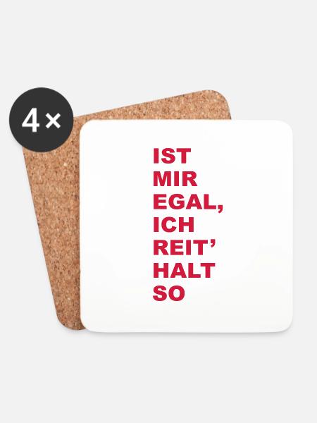 reiten - Untersetzer (4er-Set) - Weiß