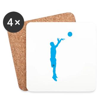Basketballspieler - Untersetzer (4er-Set) - Weiß - Vorne