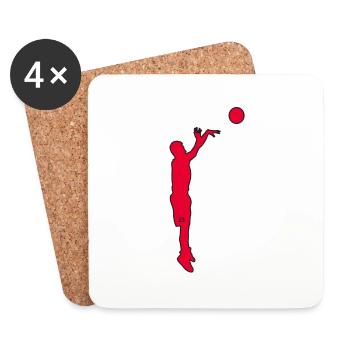 Basketballspieler - Untersetzer (4er-Set) - Weiß - Vorne