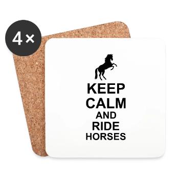 Cheval garder son calme et monter des chevaux blancs - Dessous de verre (lot de 4) - blanc - Devant