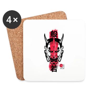 Hannya Maske - Untersetzer (4er-Set) - Weiß - Vorne