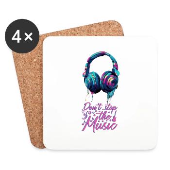 Kopfhörer don't stop the music coole Farben - Untersetzer (4er-Set) - Weiß - Vorne