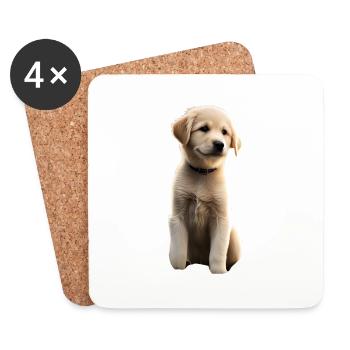Hund - Untersetzer (4er-Set) - Weiß - Vorne