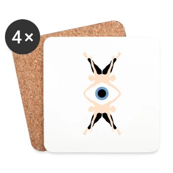 Auge - Untersetzer (4er-Set) - Weiß - Vorne