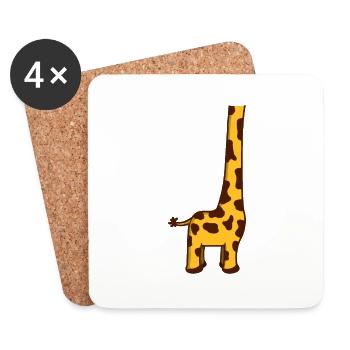 Funny cool giraffe without head Halloween costume - Coasters (set of 4) - white - Front