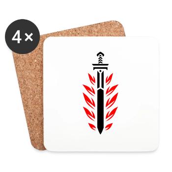 Flaming Sword - Coasters (set of 4) - white - Front