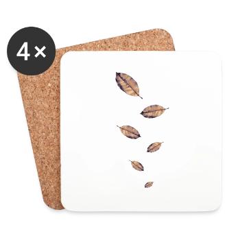 Feuille Automne - Dessous de verre (lot de 4) - blanc - Devant