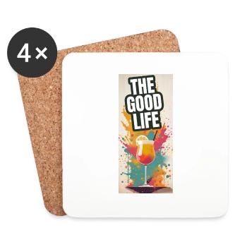 Das gute Leben Happy Hour Cocktail - Untersetzer (4er-Set) - Weiß - Vorne