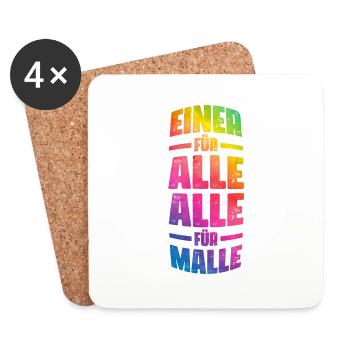 Malle Alle Für Einen Mallorca Spruch - Untersetzer (4er-Set) - Weiß - Vorne