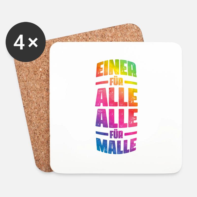 Malle Alle Für Einen Mallorca Spruch - Untersetzer (4er-Set) - Weiß