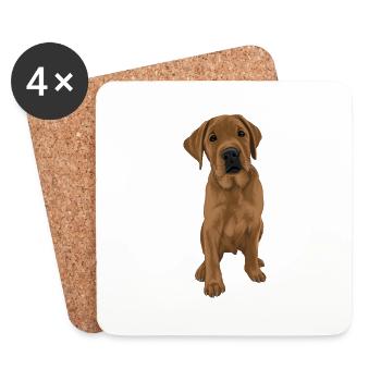Labrador // Hund // Illustration - Untersetzer (4er-Set) - Weiß - Vorne
