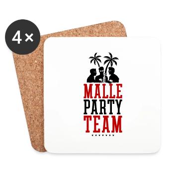 Malle Party Team Holidays Mallorca - Coasters (set of 4) - white - Front