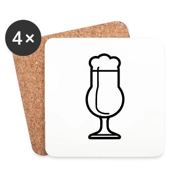 Bière - Dessous de verre (lot de 4) - blanc - Devant
