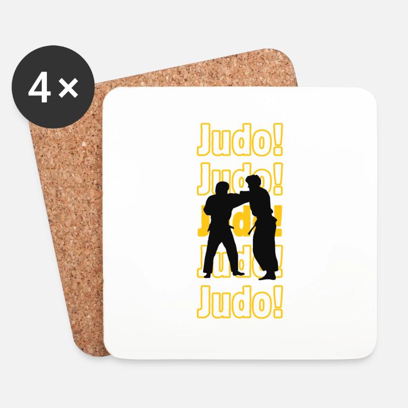 Judo Judo Judo - Untersetzer (4er-Set) - Weiß