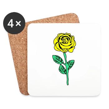 gelbe rose - Untersetzer (4er-Set) - Weiß - Vorne