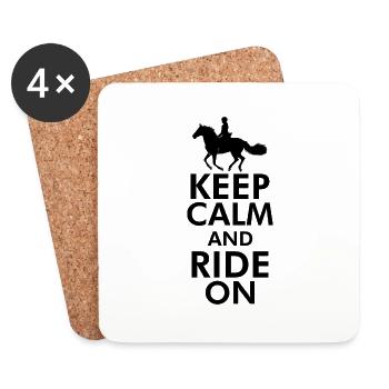 Sport équestre Dressage Saut d’obstacles - Dessous de verre (lot de 4) - blanc - Devant