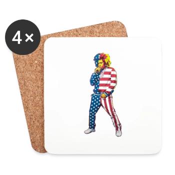Rapper USA Amerika Pop Up Flagge US Hip Hop - Untersetzer (4er-Set) - Weiß - Vorne