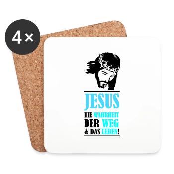 Jesus: The Truth, the Way, and the Life - Coasters (set of 4) - white - Front