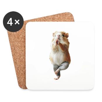 Meerschweinchen - Untersetzer (4er-Set) - Weiß - Vorne
