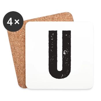 U - Untersetzer (4er-Set) - Weiß - Vorne