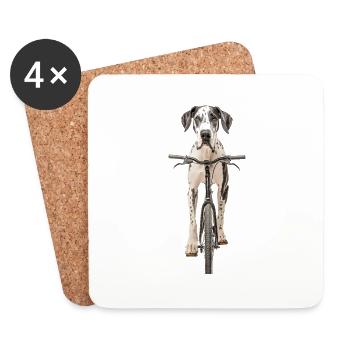 Deutsche Dogge - Untersetzer (4er-Set) - Weiß - Vorne