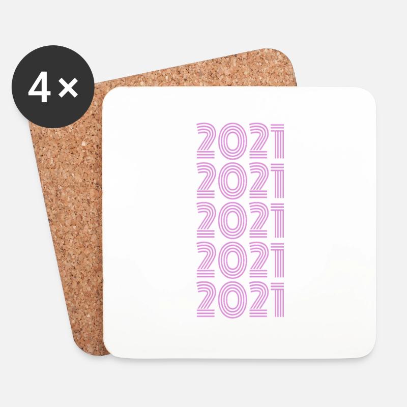 Célébrations 2021 - Dessous de verre (lot de 4) - blanc