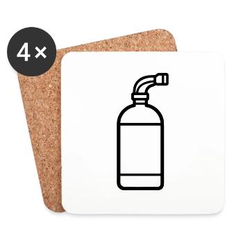 fire extinguisher - Coasters (set of 4) - white - Front