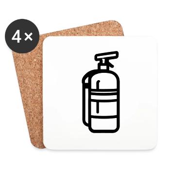 fire extinguisher - Coasters (set of 4) - white - Front
