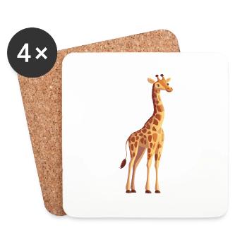 Giraffe - Coasters (set of 4) - white - Front