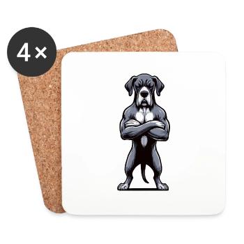 Deutsche Dogge Doggen Doggenbesitzer Doggenfan - Untersetzer (4er-Set) - Weiß - Vorne