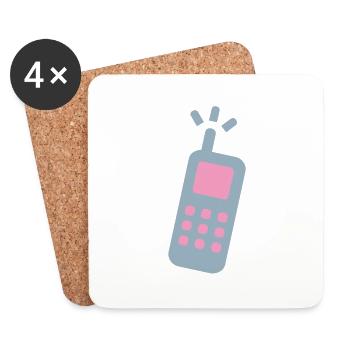 telefon handy cell fon festnetz - Untersetzer (4er-Set) - Weiß - Vorne