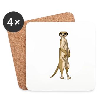 Suricate - Dessous de verre (lot de 4) - blanc - Devant