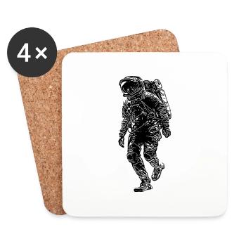 Tattoo Style Astronaut mit Ausrüstung - Untersetzer (4er-Set) - Weiß - Vorne