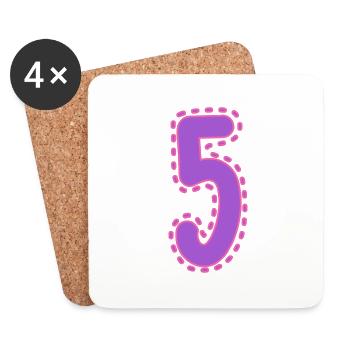 5. 5 YEARS. 5th ANNIVERSARY. 5 YEAR ANNIVERSARY - Coasters (set of 4) - white - Front