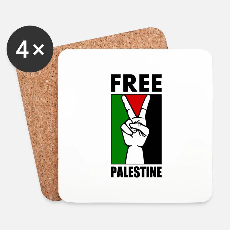 Free palestine - Untersetzer (4er-Set) - Weiß