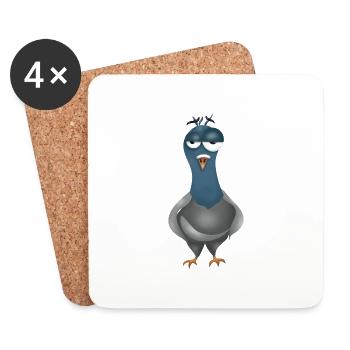 Bernard Le Pigeon - Untersetzer (4er-Set) - Weiß - Vorne
