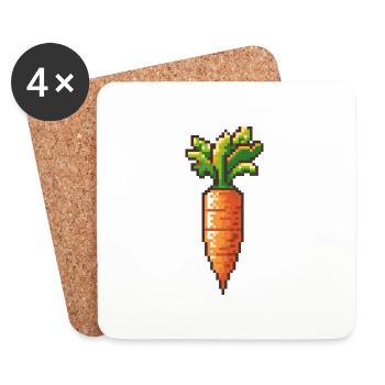 Carrot Pixel Gamer - Coasters (set of 4) - white - Front