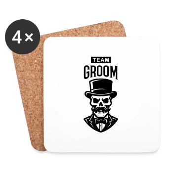 Team Groom Skeleton - Dessous de verre (lot de 4) - blanc - Devant