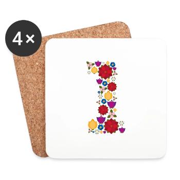 Fleurs 1 - Dessous de verre (lot de 4) - blanc - Devant