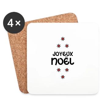 NOËL. JOYEUX NOËL. MERRY CHRISTMAS. NOUVEL AN - Dessous de verre (lot de 4) - blanc - Devant