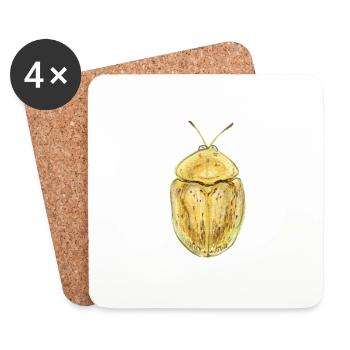 Scarabée écaille de tortue brumeux - Dessous de verre (lot de 4) - blanc - Devant