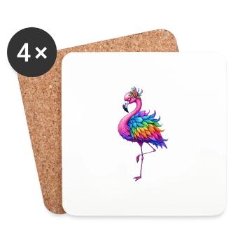 Schöner Flamingo - Untersetzer (4er-Set) - Weiß - Vorne