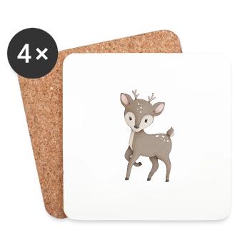 Deer fawn - Coasters (set of 4) - white - Front